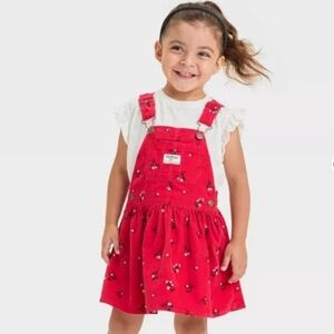 OshKosh B'gosh Red Floral Jumper Dress Size 4T